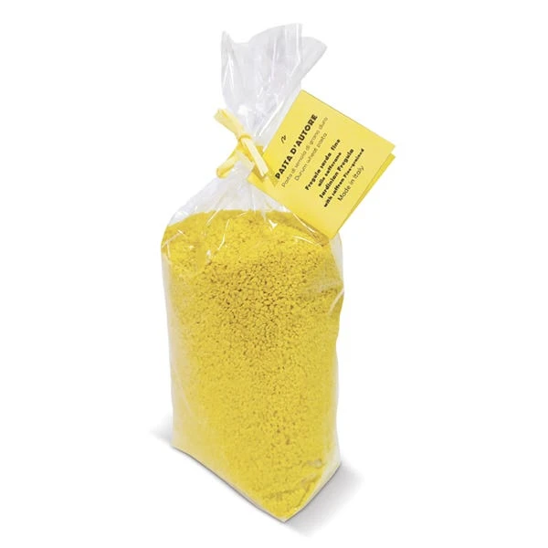 Large Sardinian Fregula Flavored With Saffron 1 Large Sardinian Fregula Flavored With Saffron